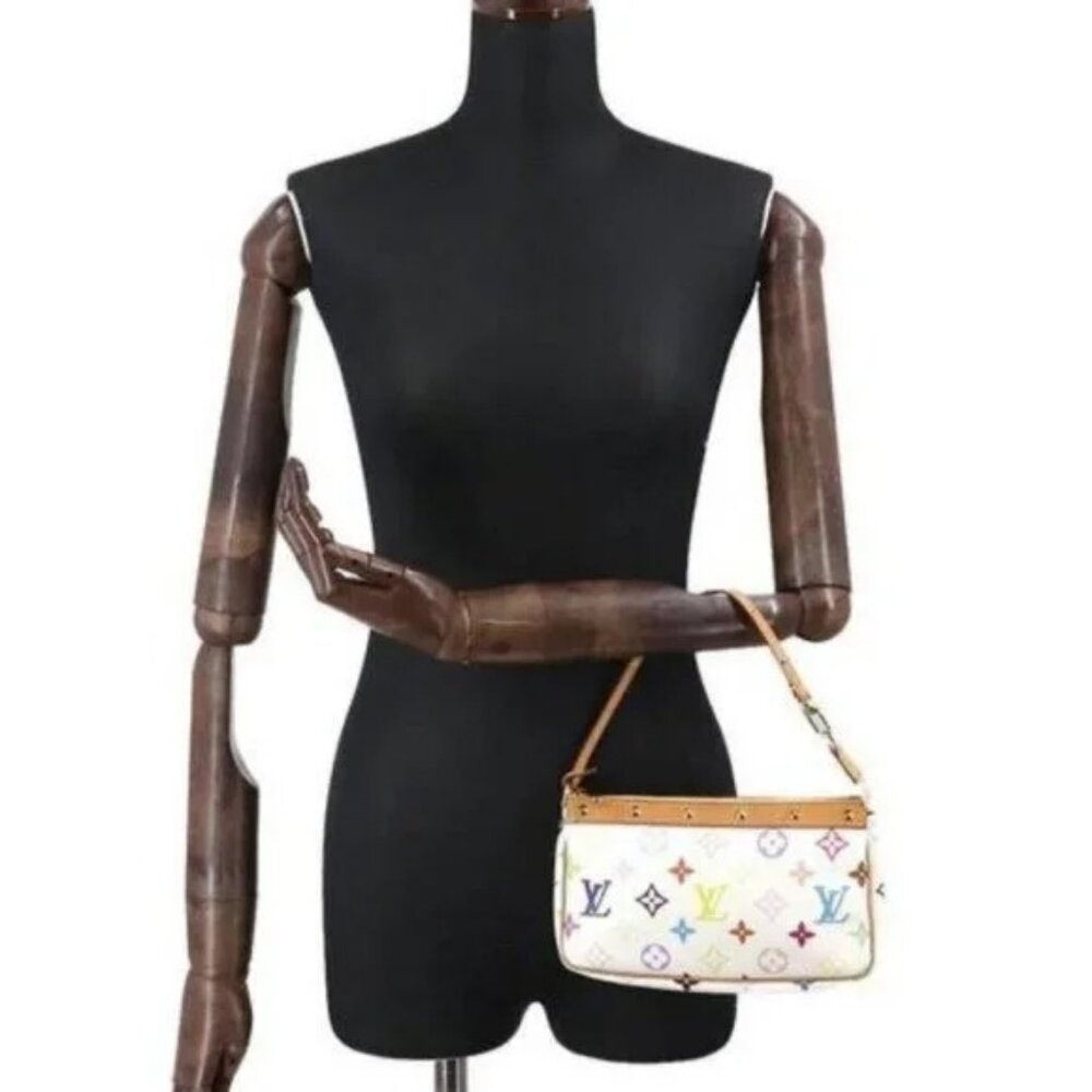 Louis Vuitton Monogram Multicolor Murakami Pochette Pouch Bag Accessories White - Picture 5 of 16